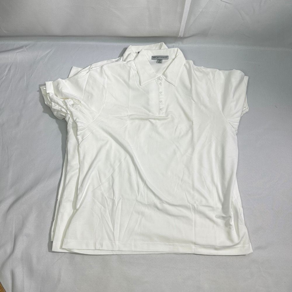 Port Authority Polo Shirt Lot Women XXL White 5 Pack Sportswear Office Casual